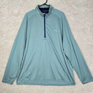 Vineyard Vines‎ Mens Shirt XL Green Sankaty Quarter-Zip Pullover Performance